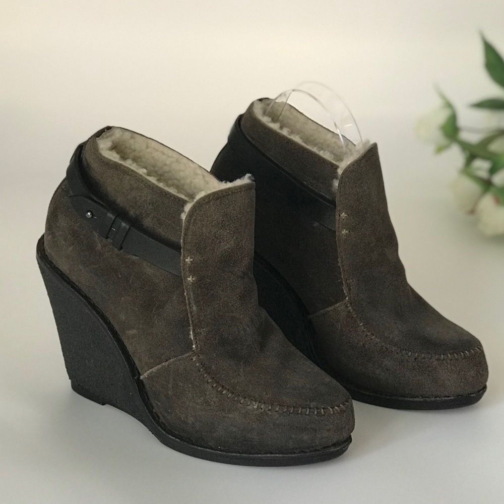 New Rag & Bone Brown Sukh Wedge Booties